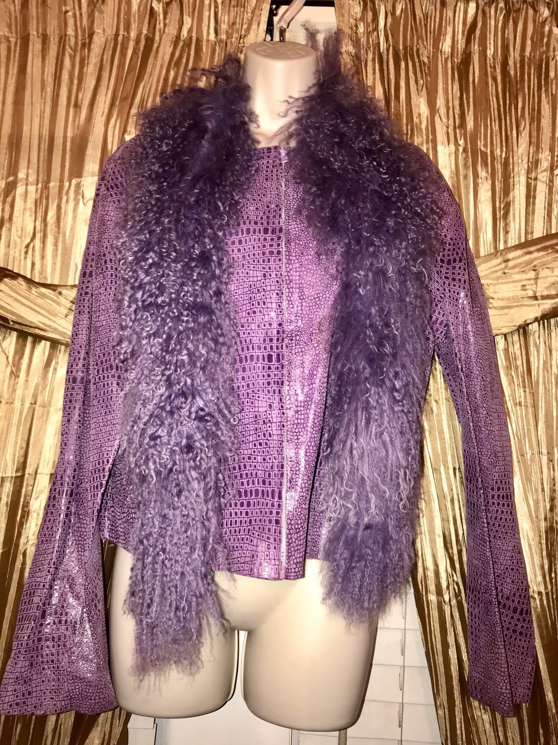 Vintage lavendar jacket with fur collar