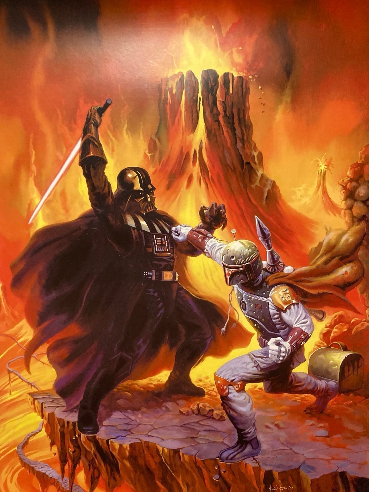 Ken Kelly Darth Vader vs. Boba Fett Signed Lithograph with Cert. of Authenticity