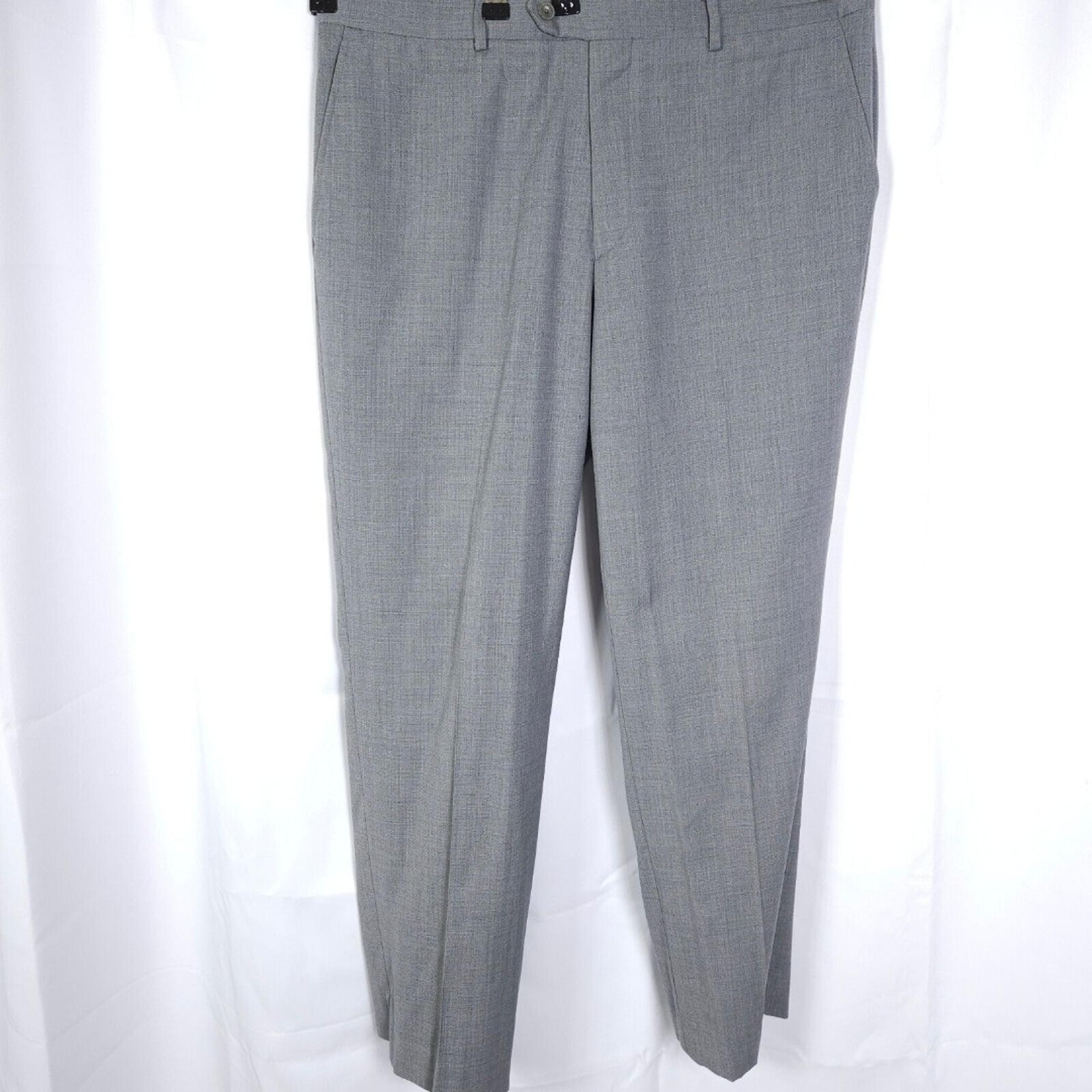 Jos A Bank 1905 Mens 36R Gray Flat Front Wool Dress Pants Trousers