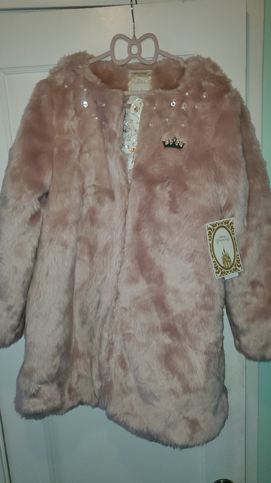 Girls Faux fur disney coat size 9/10