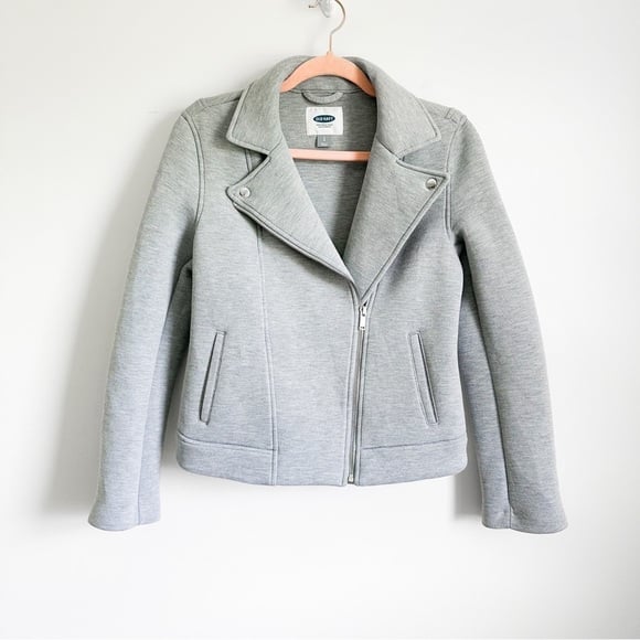 Old Navy Gray Soft Padded Moto Jacket sz Small