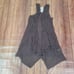 PPLA Womens Sweater Vest Charcoal L Luna Open Front Sleeveless Long Duster