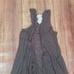 PPLA Womens Sweater Vest Charcoal L Luna Open Front Sleeveless Long Duster
