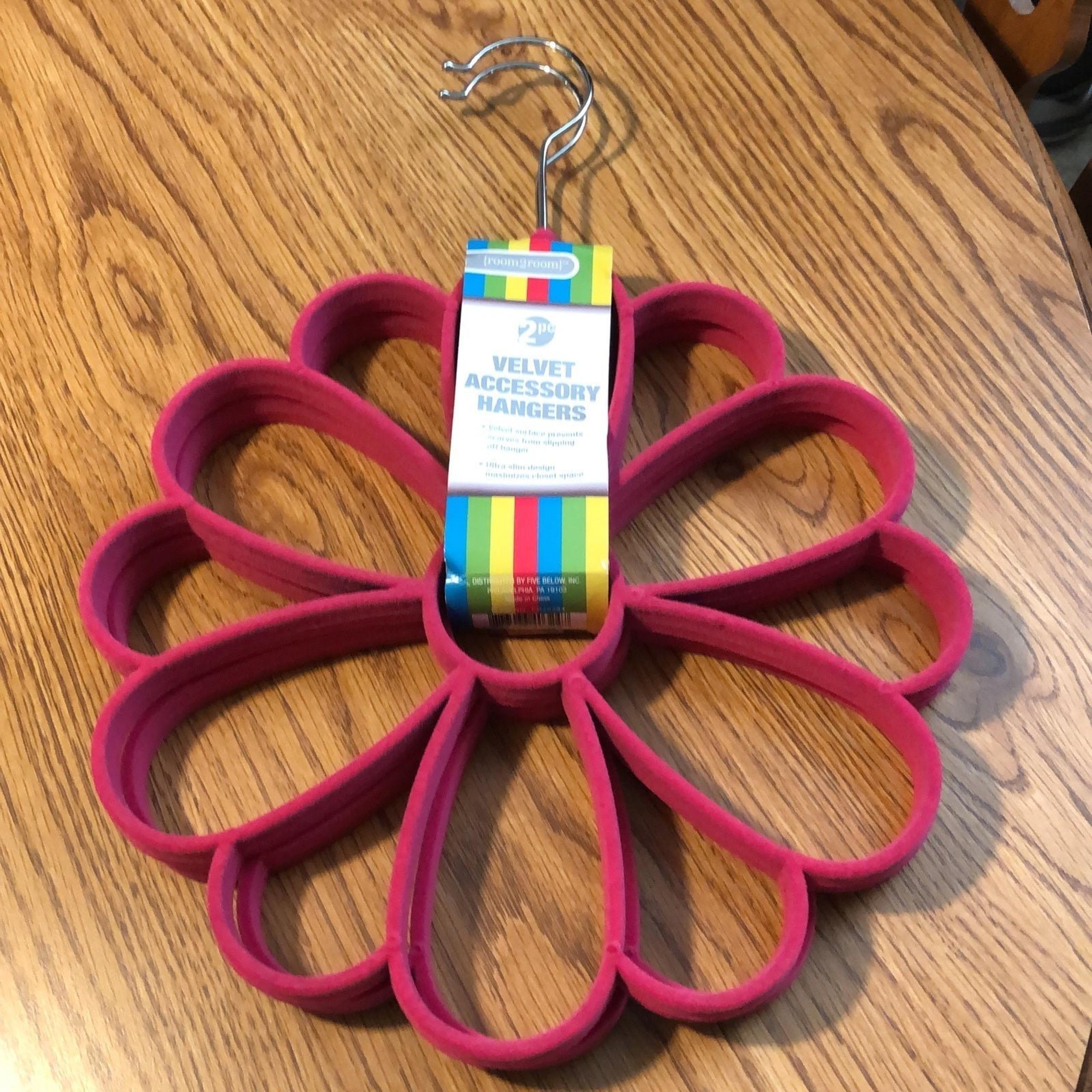 NEW HOT PINK FLOWER VELVET SCARF/BELT/ACCESSORY HANGER HOLDER - 2 PIECE SET - Target