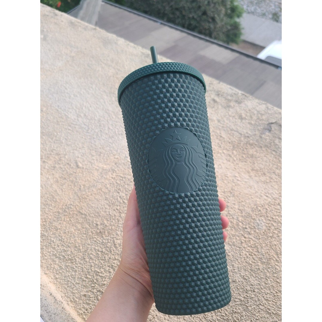 Starbucks 2022 Winter Dark Green Matte Studded Cold Cup 24oz Venti