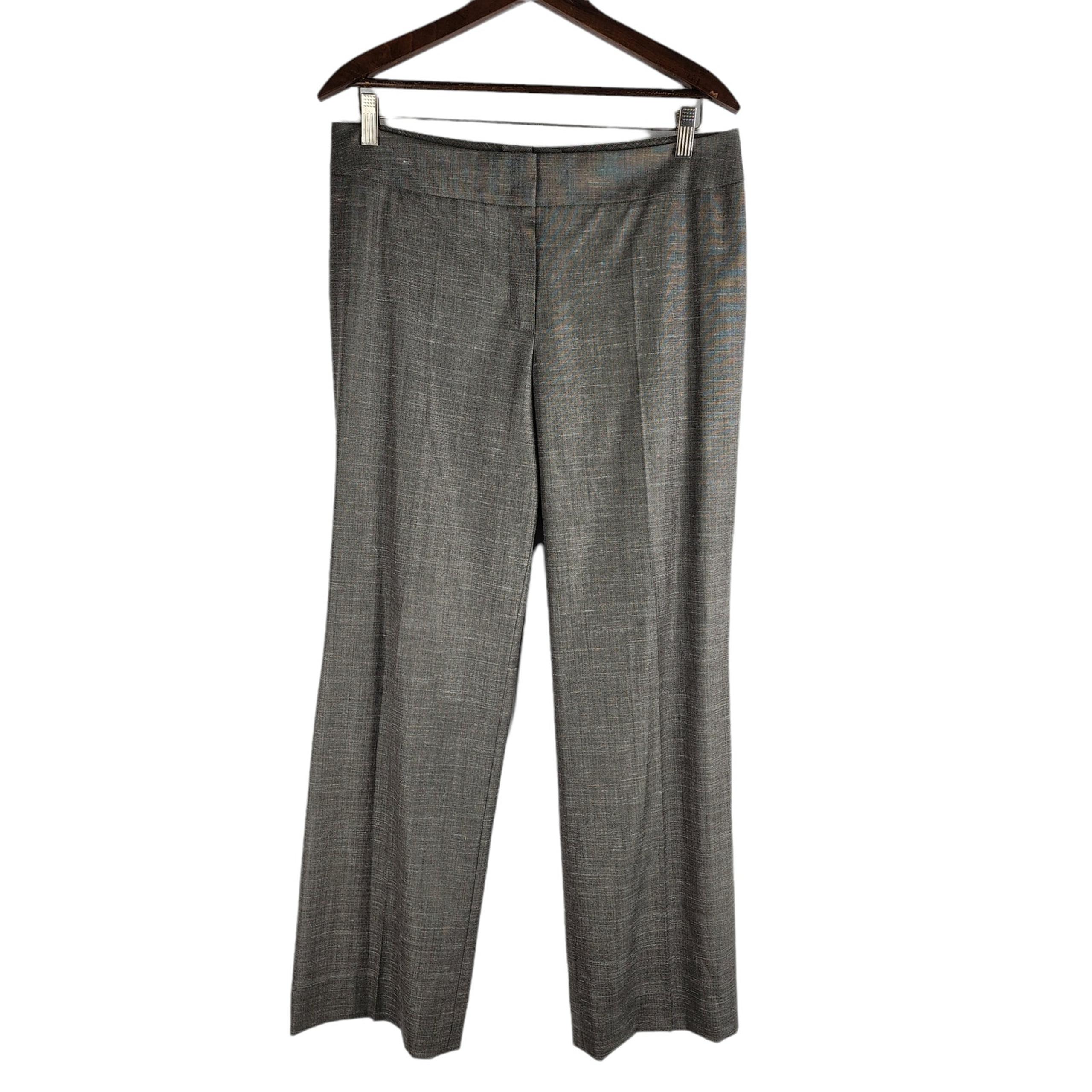 Escada Virgin Wool Silk Dress Pants High Rise WIde Leg SIze 40 (M)