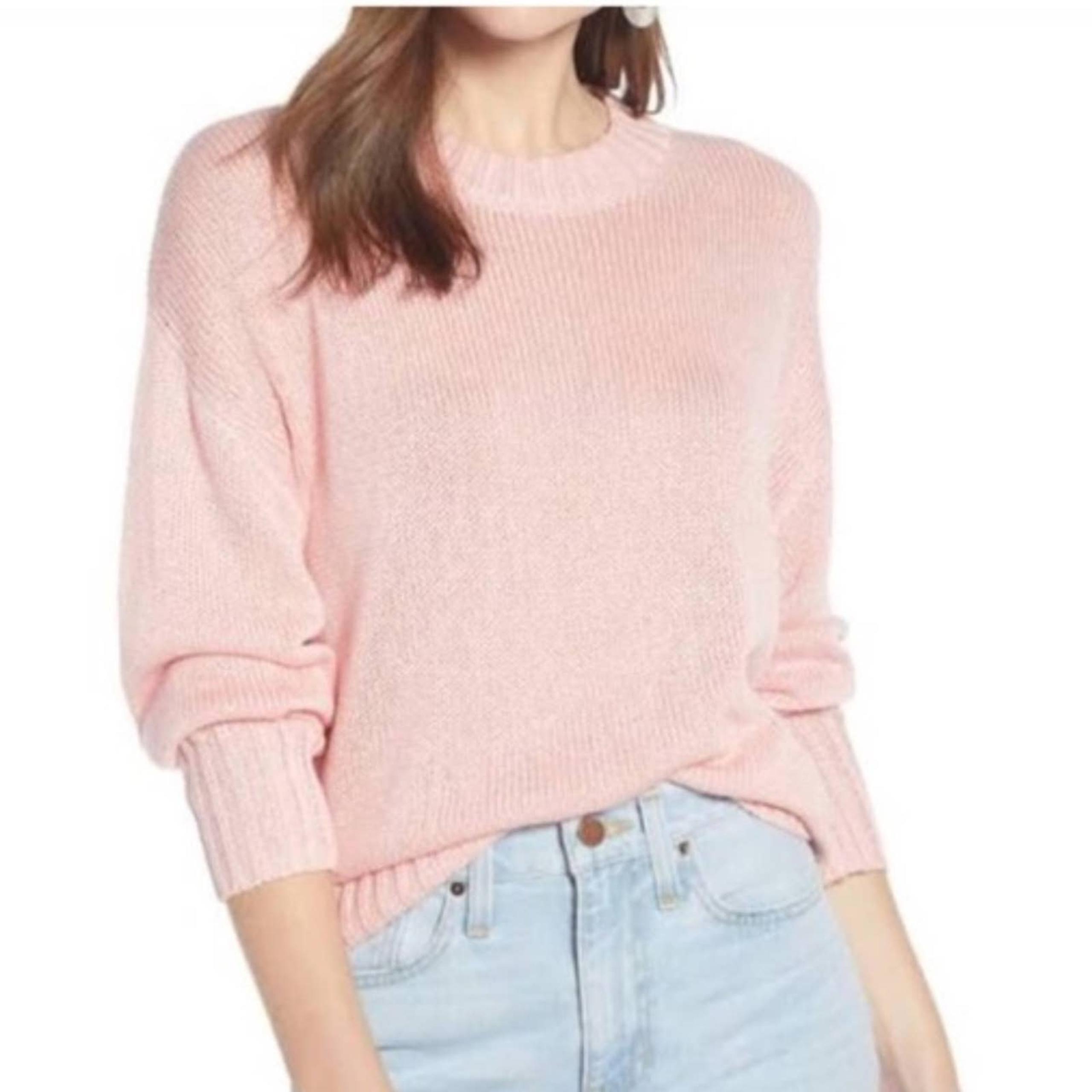 Pink Sweater Long Sleeve Crewneck Size Extra Small - Something Navy