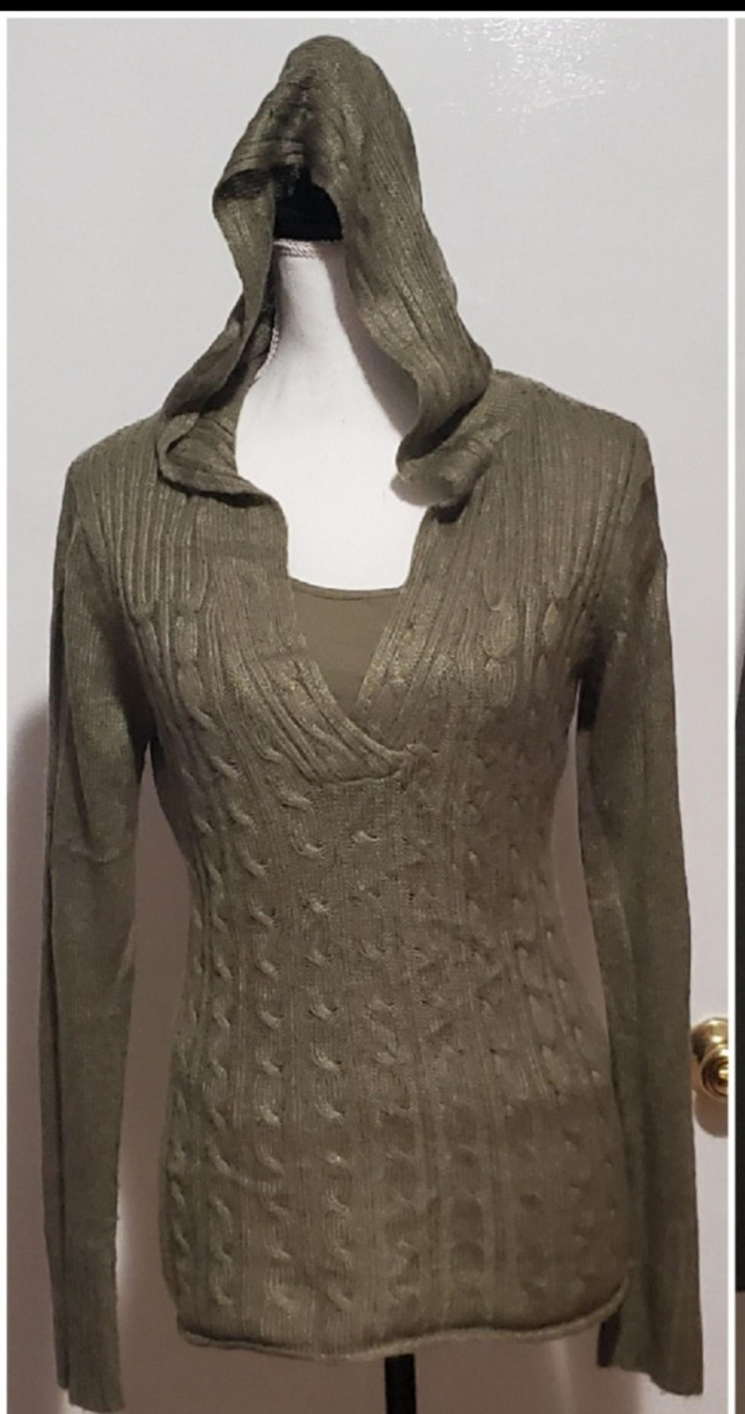 vintage Brittany Black olive green knitted sweater top blouse