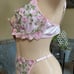 Dainty PINK Floral Lace Underwire Bra & Thong Panty Panties Set XL NWOT