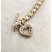 Gold Plated Sterling Silver CZ Tennis Bracelet With Dangle Heart Charm