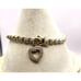 Gold Plated Sterling Silver CZ Tennis Bracelet With Dangle Heart Charm