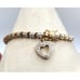 Gold Plated Sterling Silver CZ Tennis Bracelet With Dangle Heart Charm