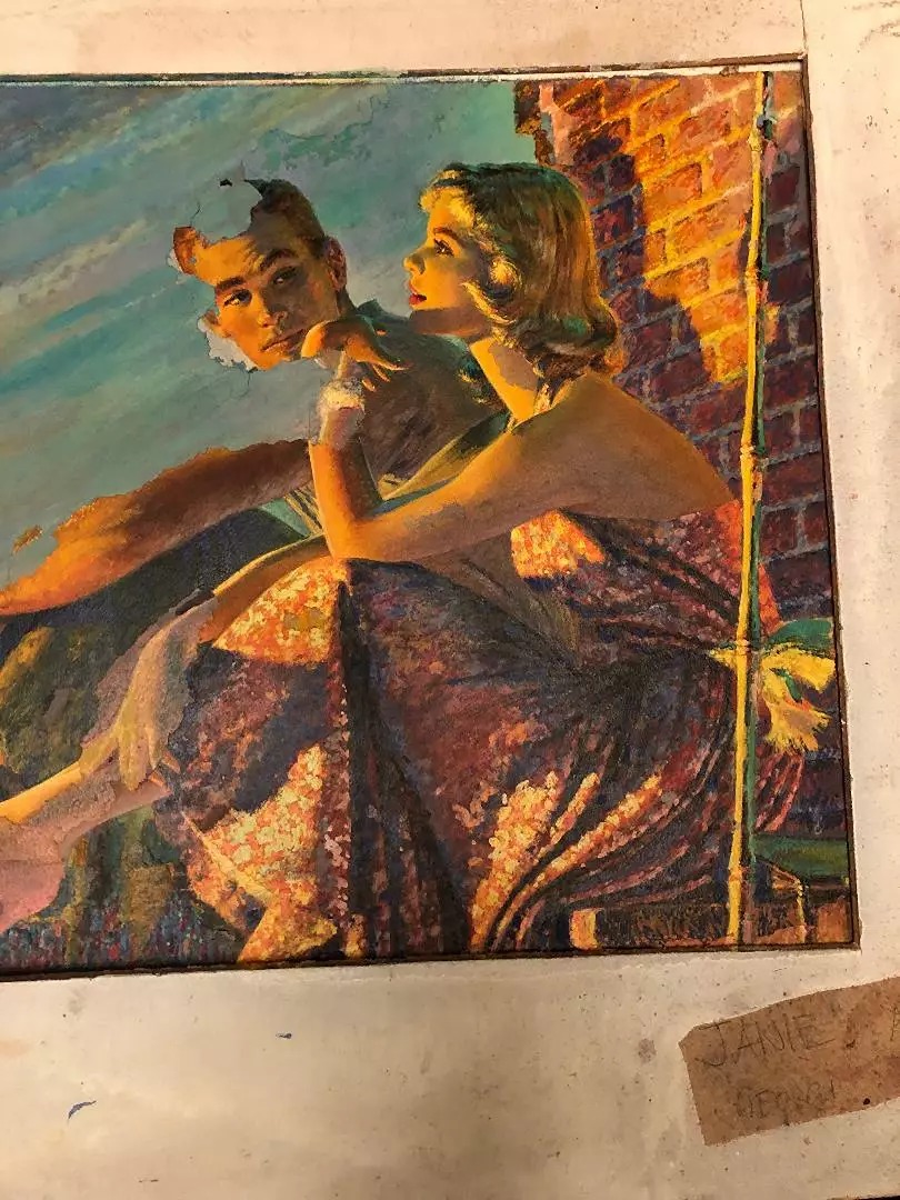 Estate Original Art Edwin Georgi Magazine Illustration Redbook, April 1958