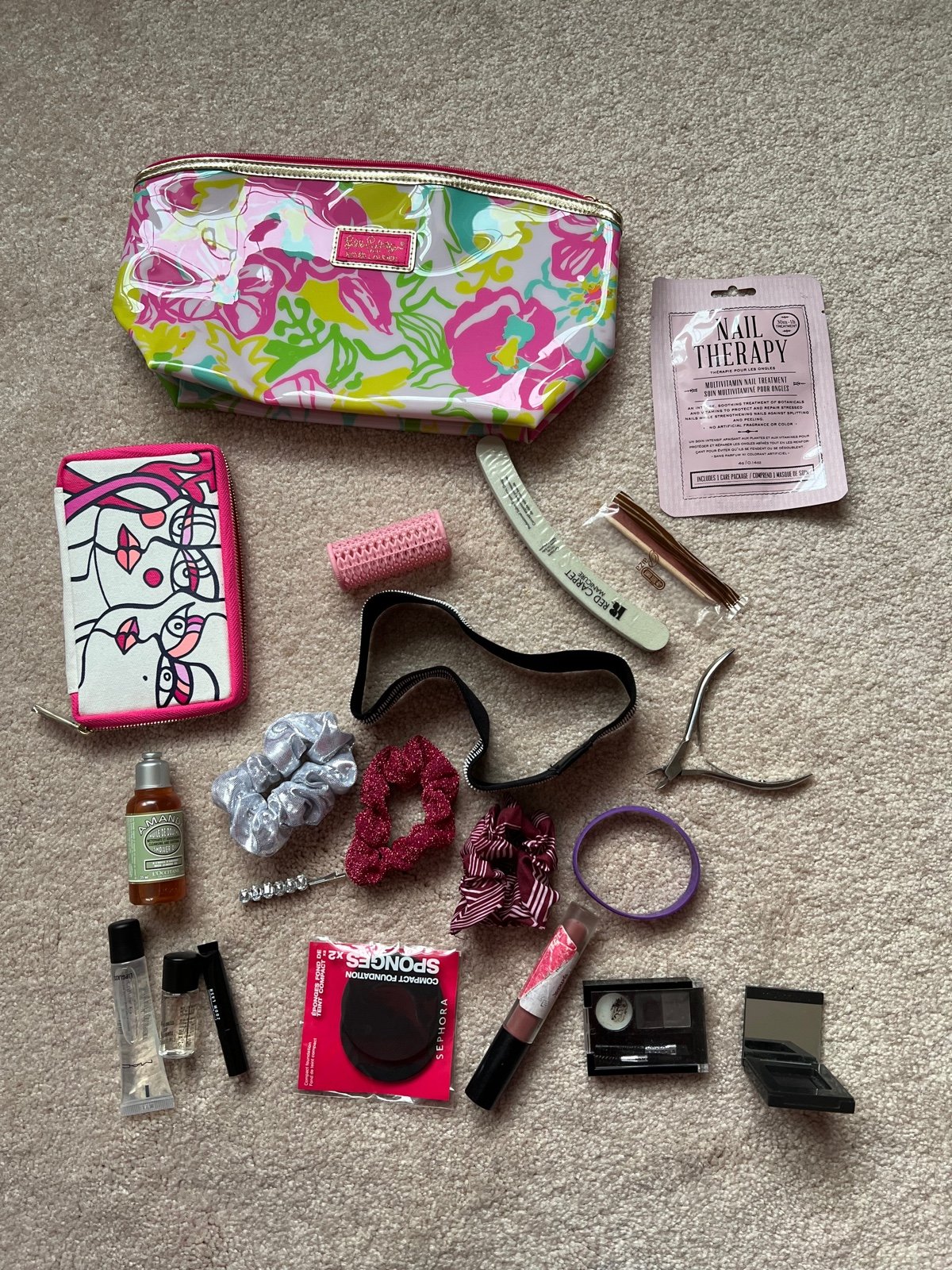 lot cosmetics bag nails hair accessories