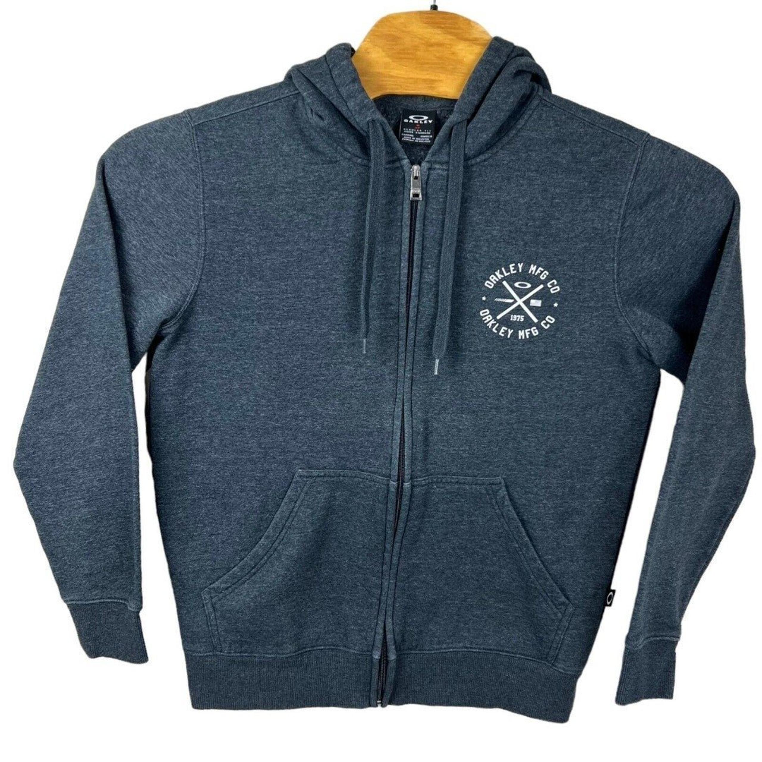 Oakley Mens Gray Full Zip Hooded Sweatshirt Small