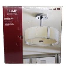Home Decorators Bourland 3-Light Chrome Polished Semi-Flush Light 11x14 OPEN BOX