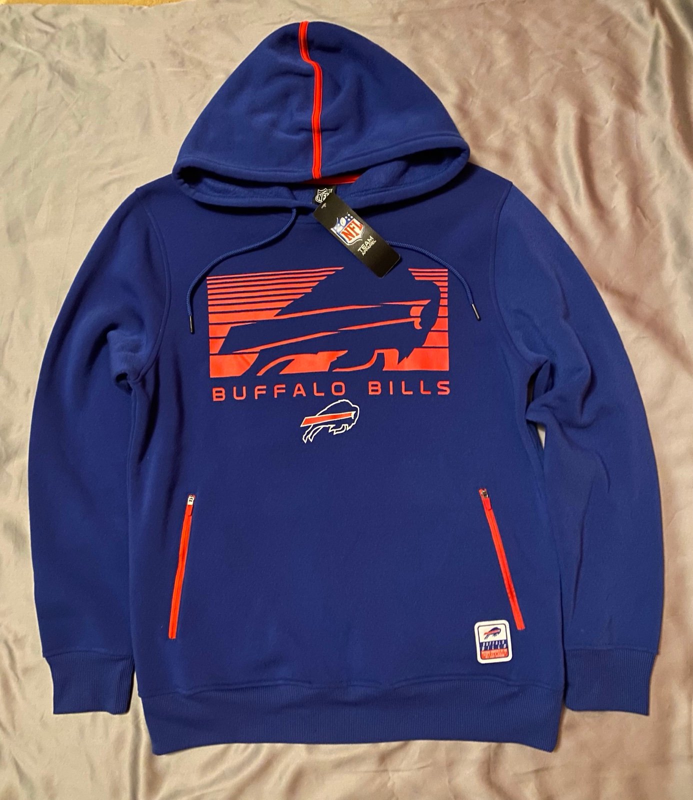 New NFL Buffalo Bills Two Zip Pockets Fleece Hoodie Men’s M