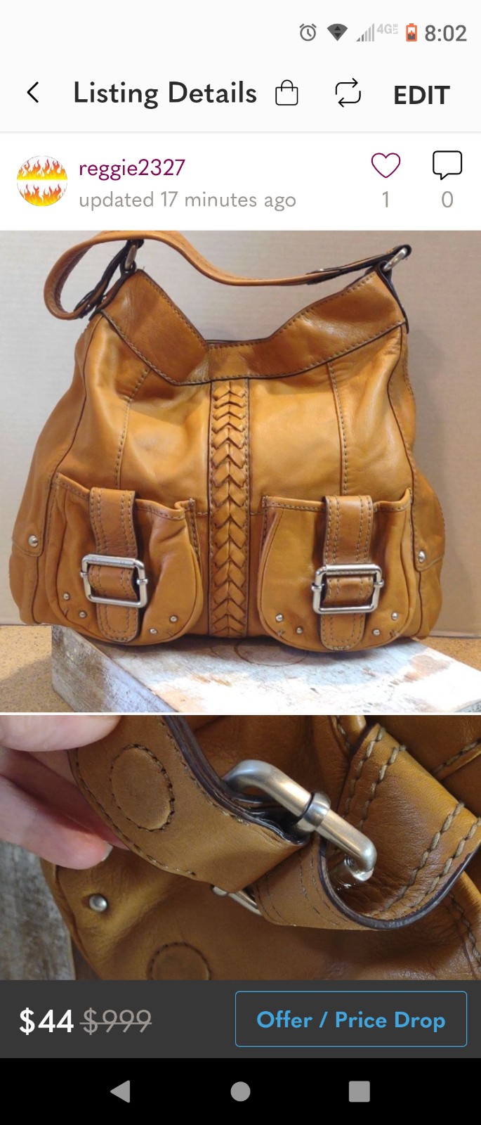 Large Vintage Leather Purse