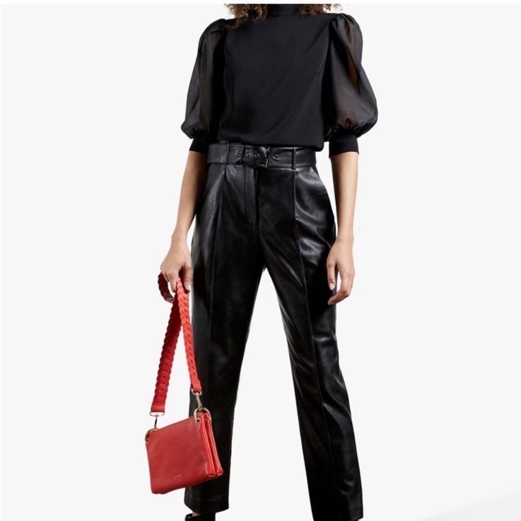 Ted Baker Faydell Faux Leather Trousers, Black
