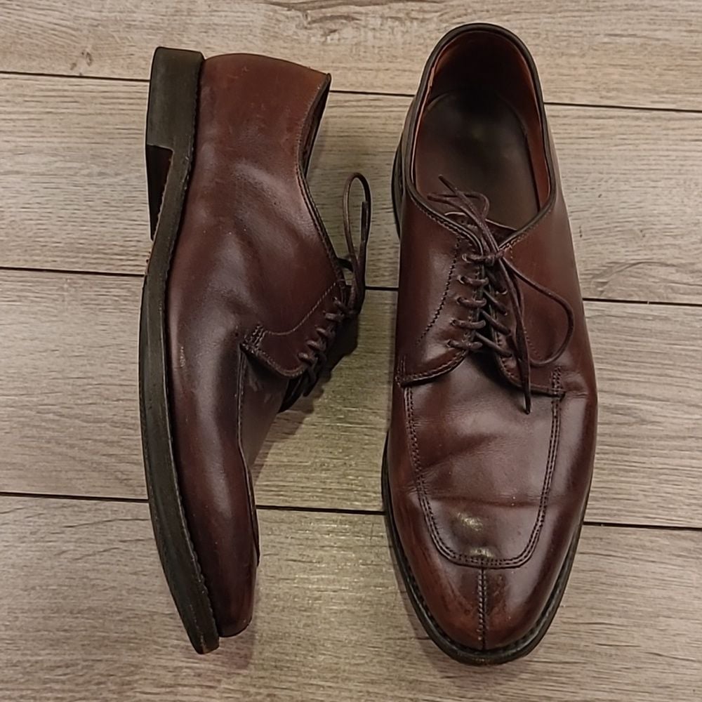 ALLEN EDMONDS Delray Dark Brown Oxfords Sz 8.5 D Split Toe Mens Dress Shoes