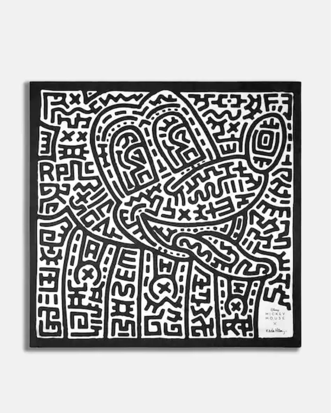 Coach Disney Mickey Mouse X Keith Haring Silk Square Scarf NWT