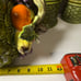 Vintage 1970's MCM Ceramic 3 Canister Set Fruit Lids Basket Weave Majolica Style
