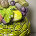 Vintage 1970's MCM Ceramic 3 Canister Set Fruit Lids Basket Weave Majolica Style
