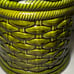 Vintage 1970's MCM Ceramic 3 Canister Set Fruit Lids Basket Weave Majolica Style