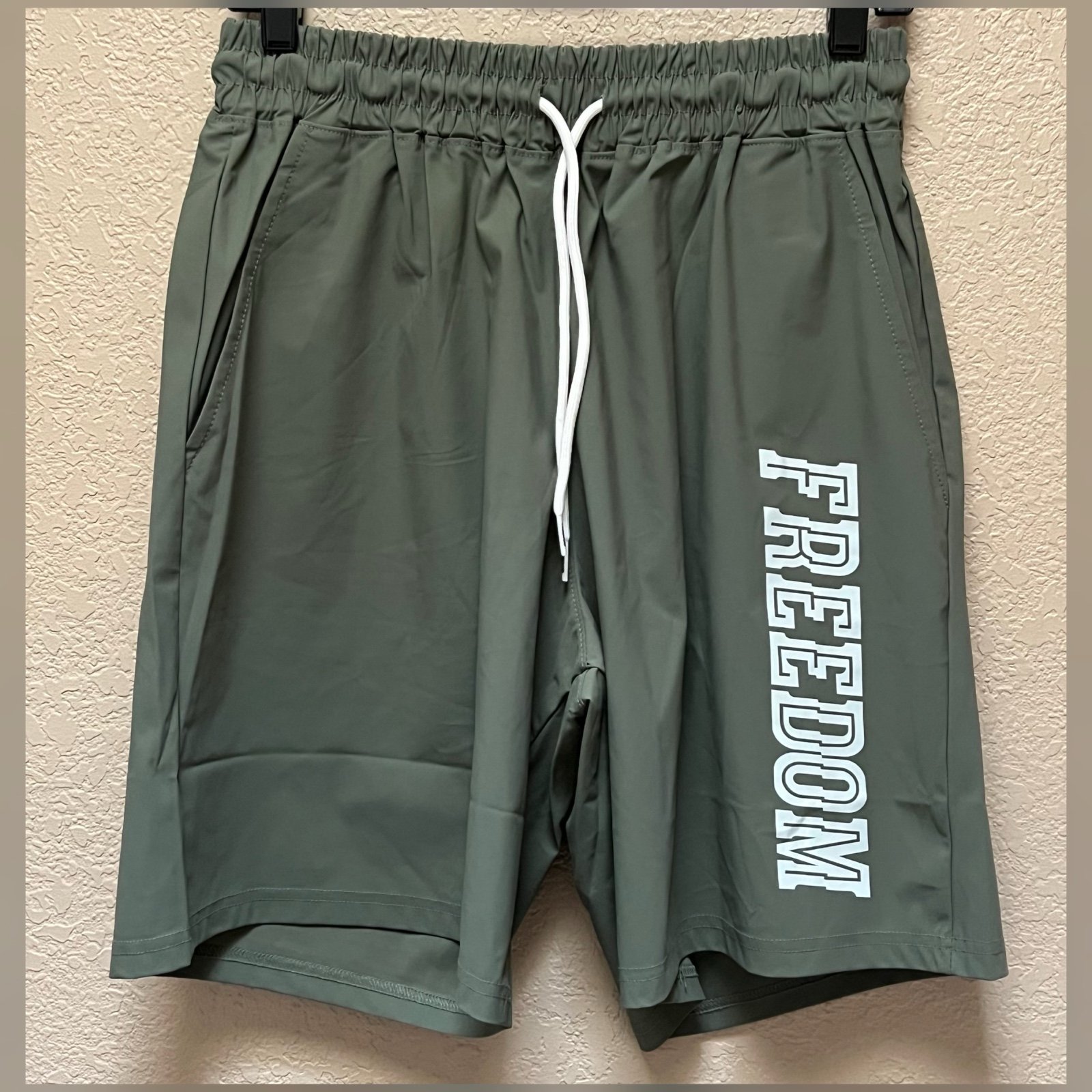 Freedom Big Logo Men’s Shorts Green Color Size -3XL