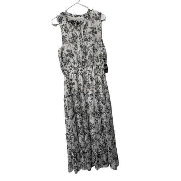 Express Sleeveless Peasant Core Cottage Maxi Dress Black & White Size XL NWT
