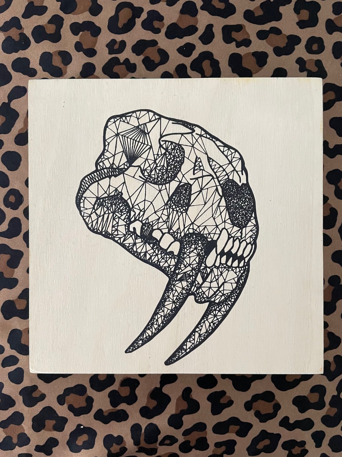 Sabertooth Andy Herod print on wood 2017 limited edition