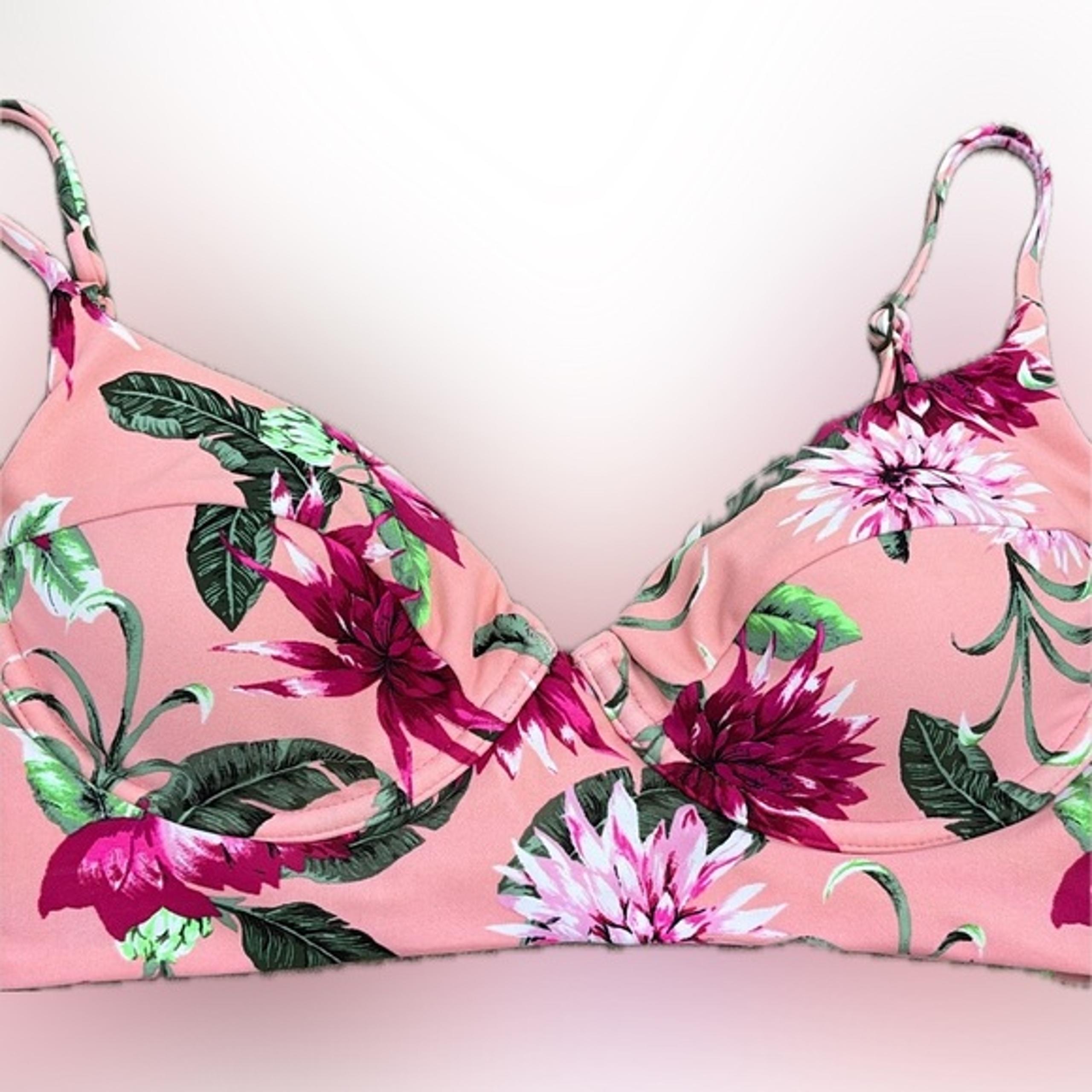 Tori Praver swimwear bikini top small S floral tropical swim