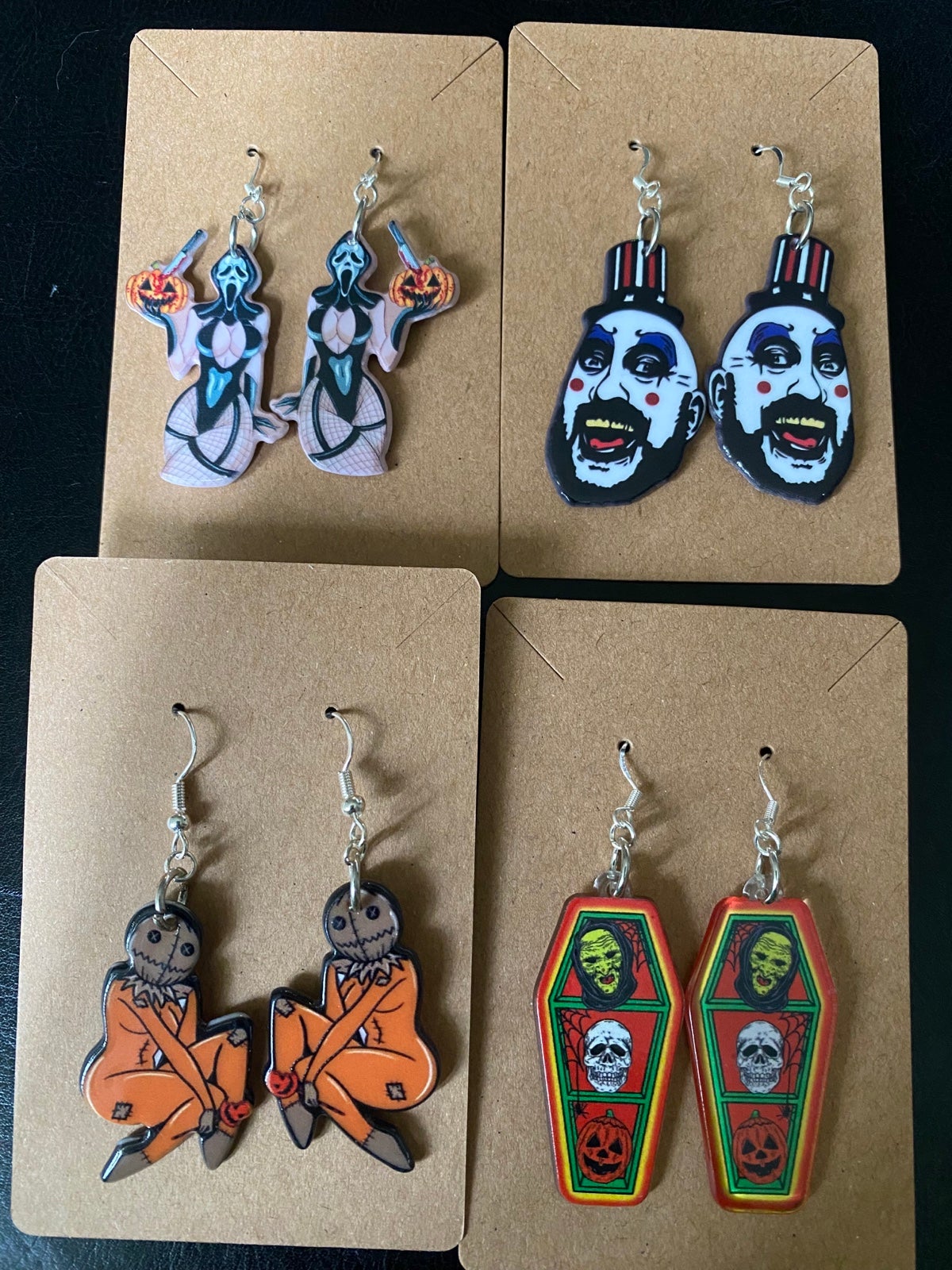 Halloween 3 Earrings Spaulding, Scream, Sam trick or treat Pinup