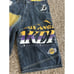 Vintage Baggy NBA UNK Denim Painted Embroidered Jeans Shorts L.A. Lakers Sz 34