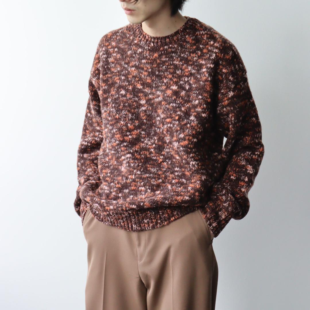 AURALEE WOOL MIX COLOR SLUB YARN KNIT