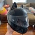 Large HJC IS-Max BT helmet with cat ears