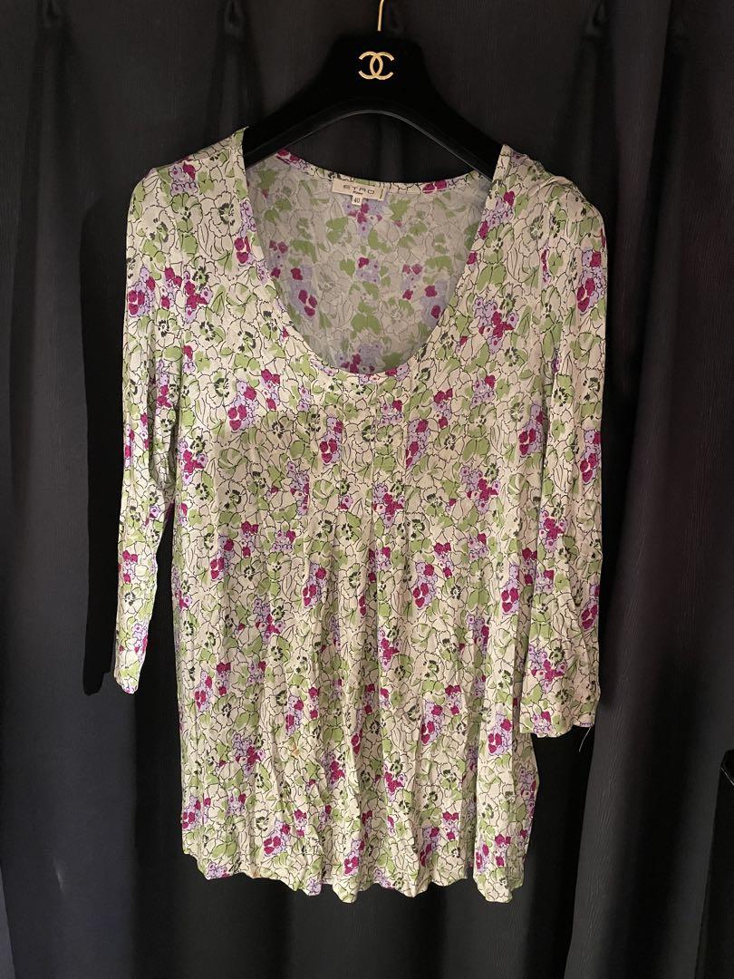 ETRO Floral Print 3/4 Sleeve Tunic Size 40
