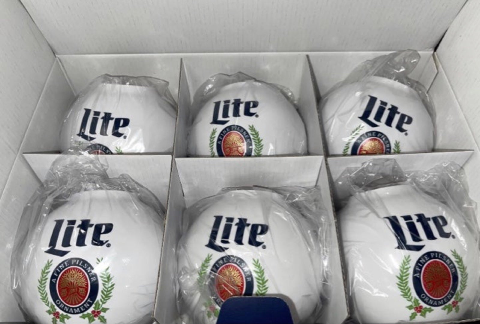 Miller Lite Beernament Christmas Ornament Set of 6 In Hand Ships FAST
