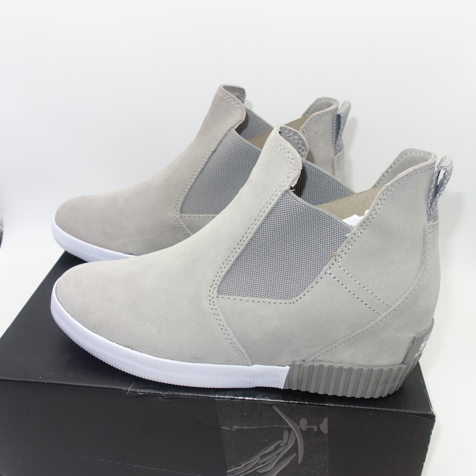 NEW Sorel Out N About Slip-On Wedge Bootie Chrome Gray Women's 9
