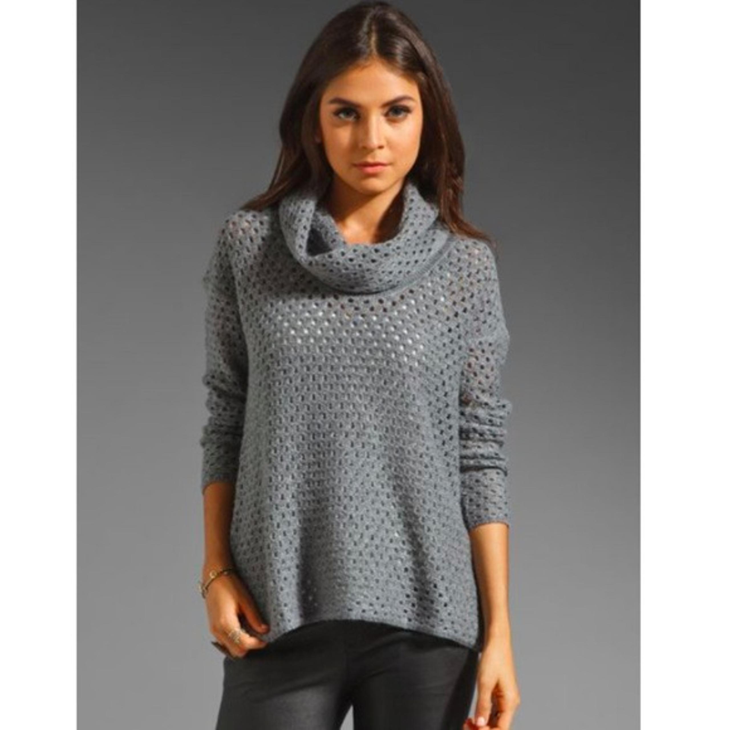 James Perse Gray Cowl Neck Sweater Wool Alpaca Size 2 (US Med)