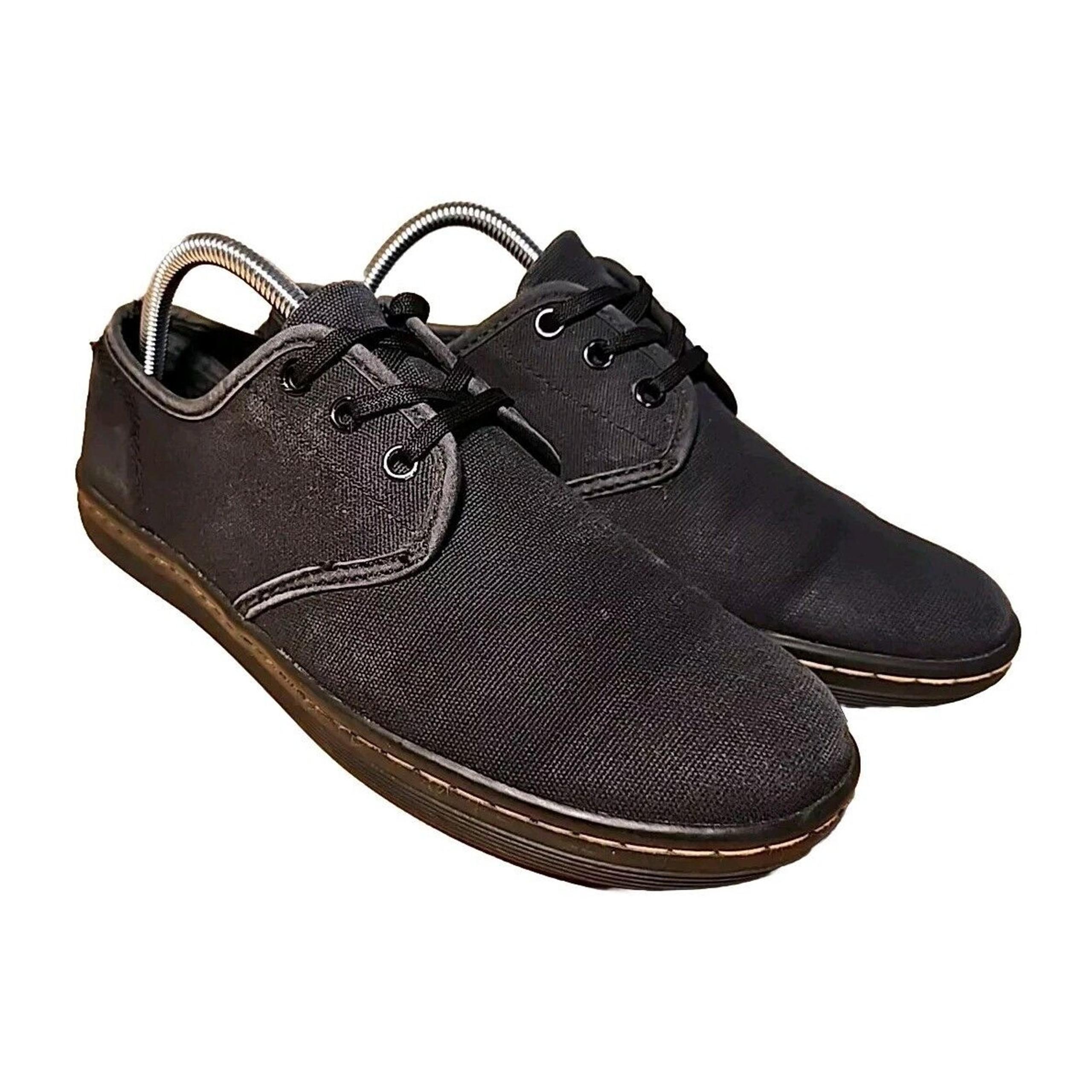 Doc Dr. Martens Black Canvas Soho Three Eye Lace Up Shoe Women's Sz 9 Sneakers