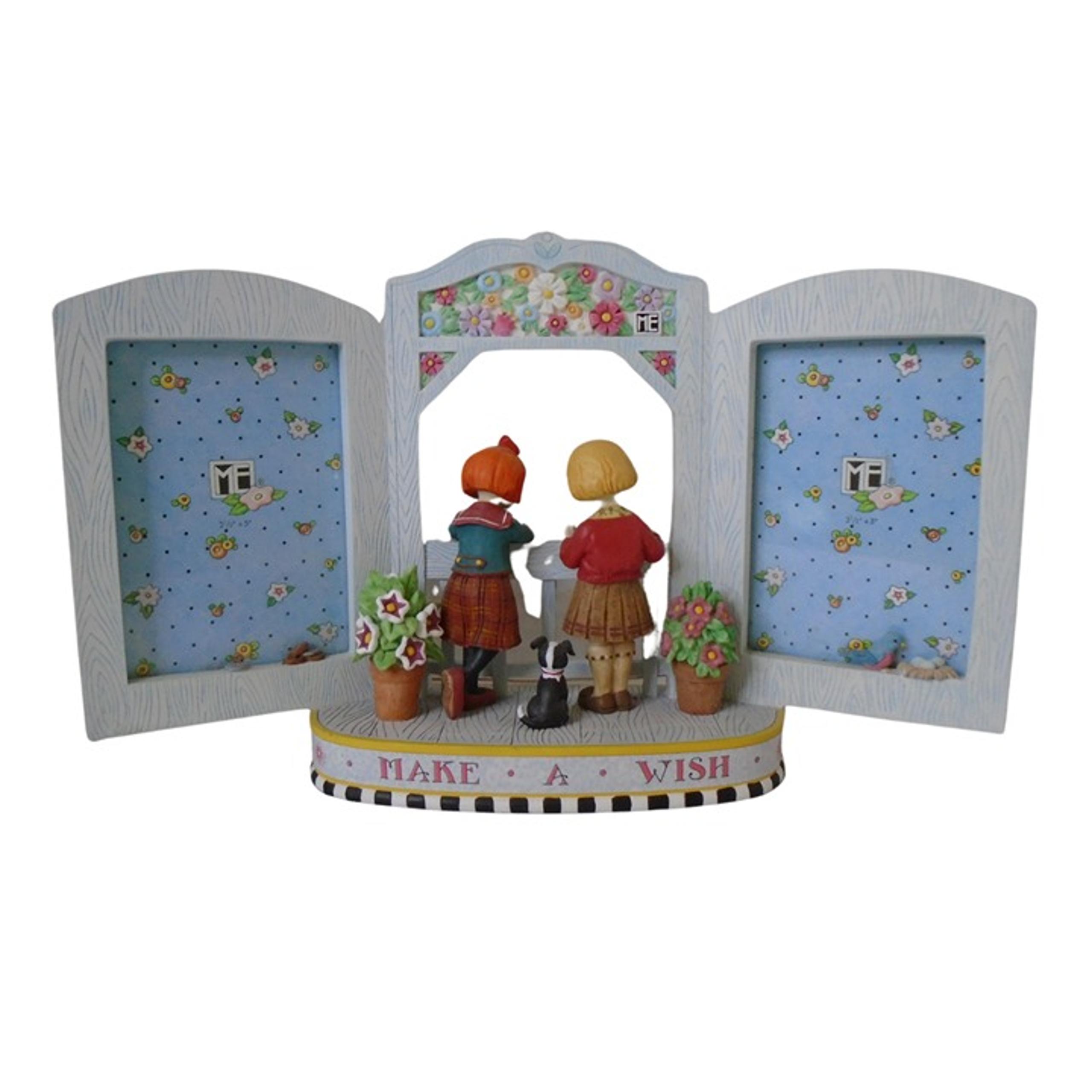 Mary Engelbreit Make a Wish Double Picture Frame Two Best Friends and Their Dog