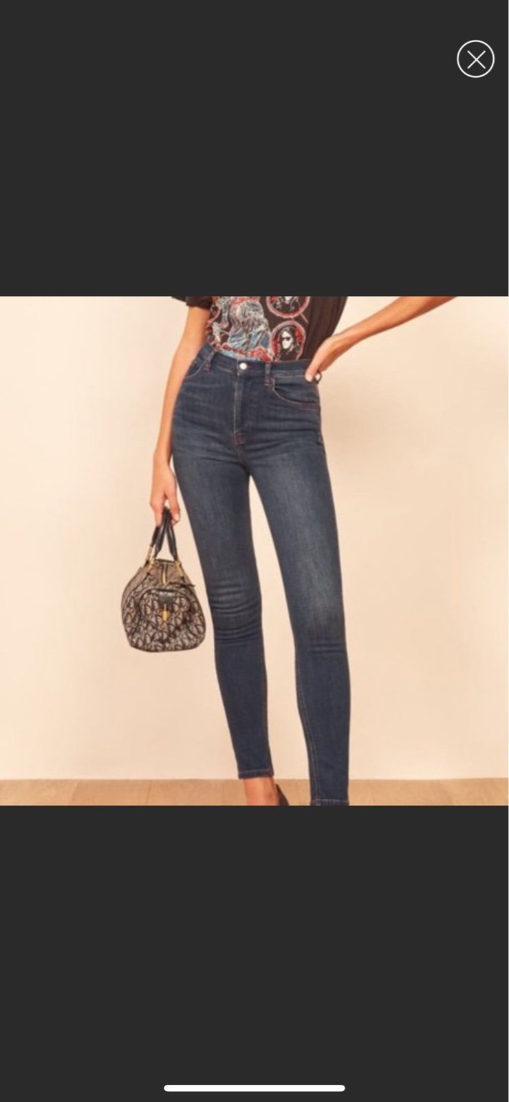 REFORMATION HARPER HIGH RISE SKINNY JEANS stretch ORGANIC COTTON DENIM sz 26