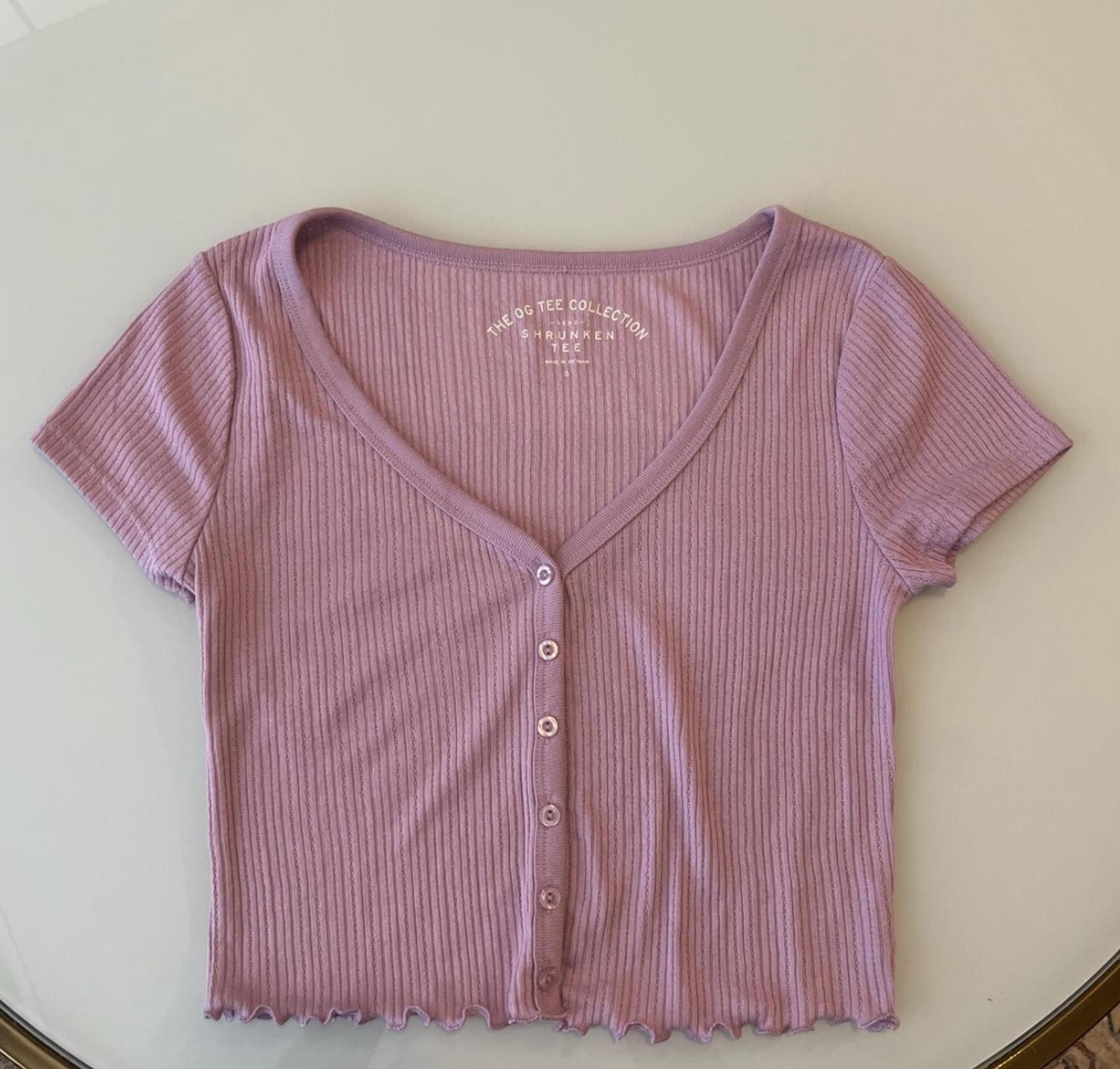 Aero purple rib knit tee