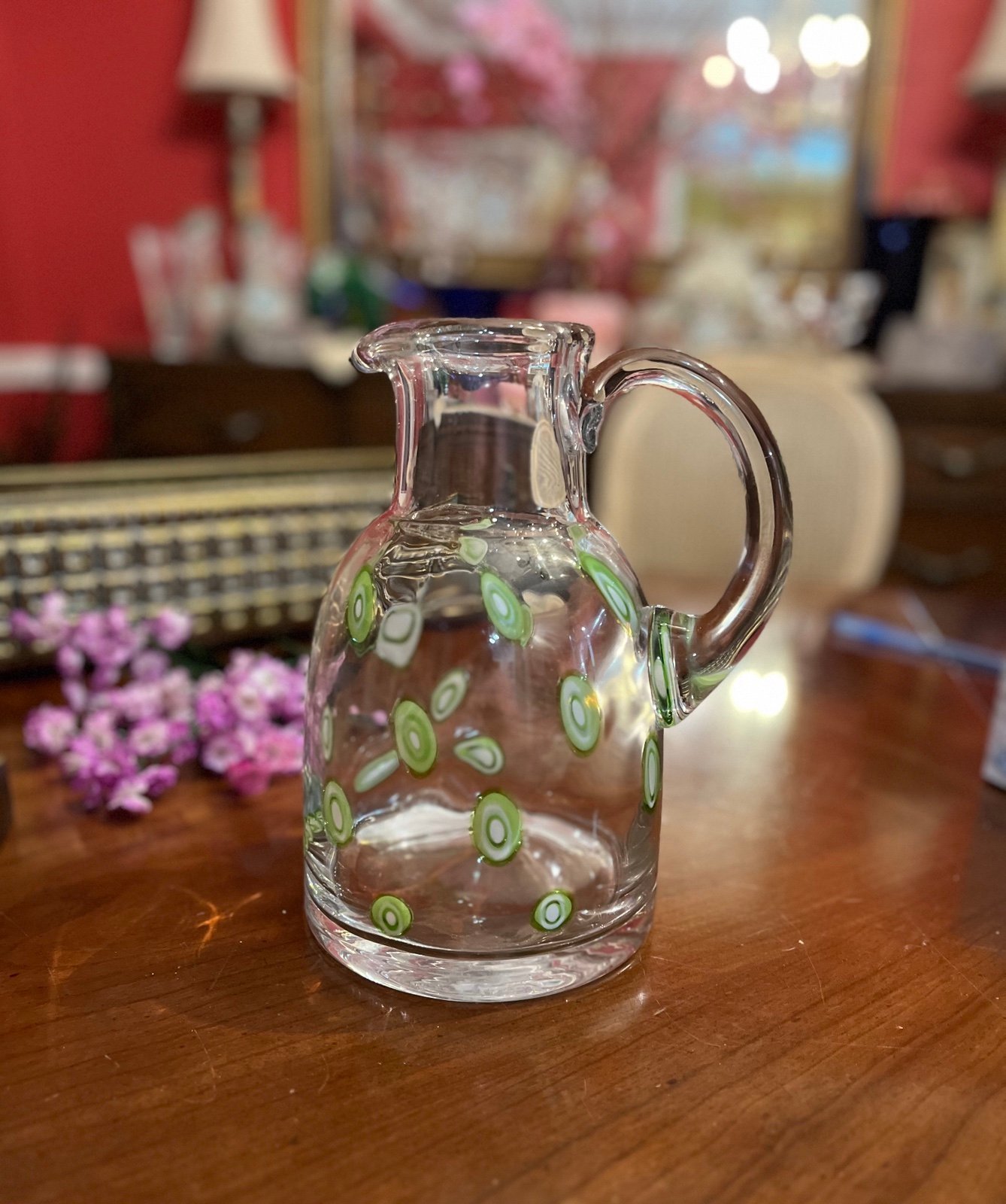 Murano Italian Art Glass Leonardo Millefiori Large 9.5” Pitcher