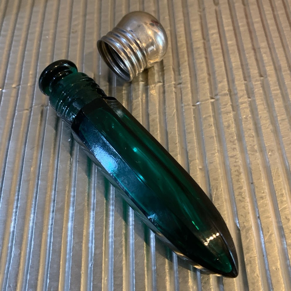 Antique Emerald Glass Perfume Bottle