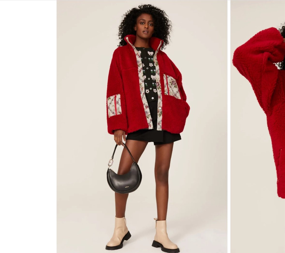 Sandy Liang Fleece Boxbox Jacket in racing red S