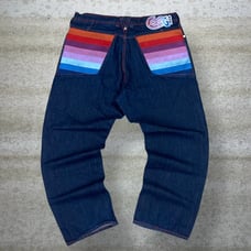 Vintage Skater Wide Leg Jeans Coogi Dark Wash Baggy Denim Embroidered Rap Y2K