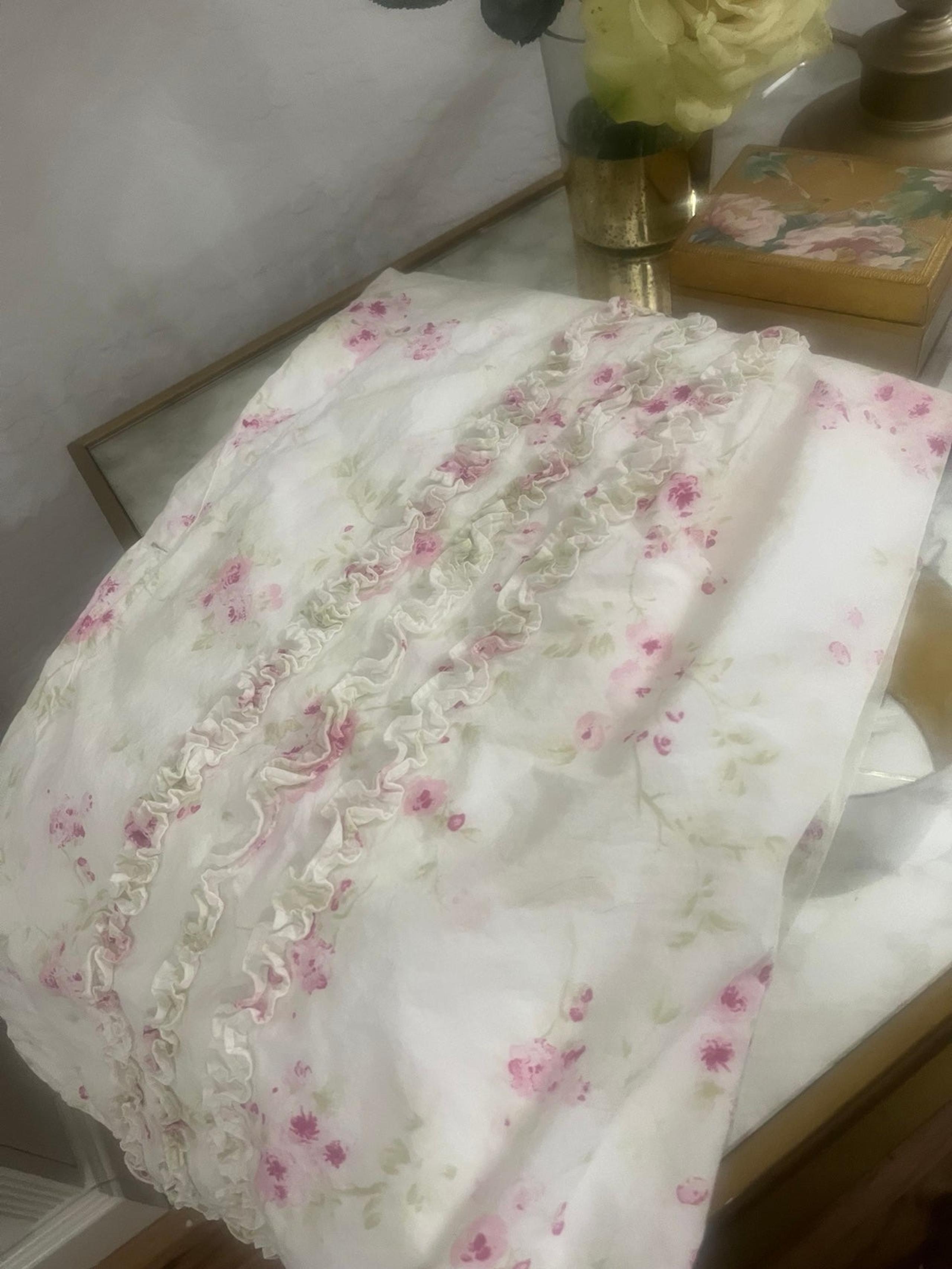 Rachel Ashwell Simply Shabby Chic Shower Curtain Pink Cotton CHERRY BLOSSOM