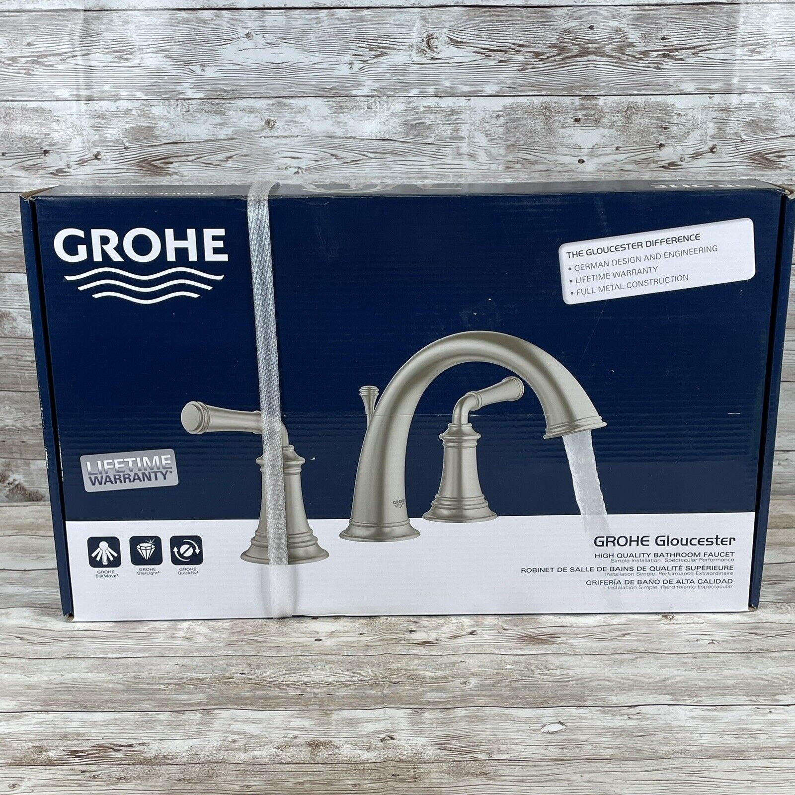 Grohe 8” Widespread Gloucester Bathroom Faucet Brushed Nickel 20 475 EN0 New